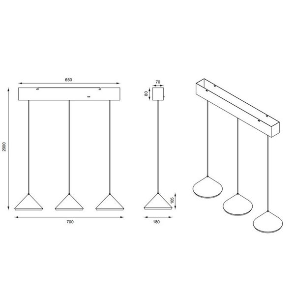 Plafonnier LED LAGUNA 3 lumières, hauteur réglable, 15 W, 1 500 lm, 2 300 + 3 000 + 4 000 K, IP20, noir