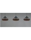 Lámpara de techo 3 luces LED LAGUNA altura regulable, 15W 1500lm, 2300+3000+4000K IP20 Negro