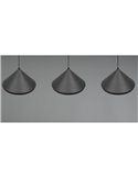Lámpara de techo 3 luces LED LAGUNA altura regulable, 15W 1500lm, 2300+3000+4000K IP20 Negro