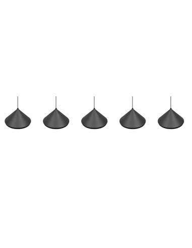 Lámpara de techo 5 luces LED LAGUNA 25W 2500lm, 2300+3000+4000K IP20 Negro