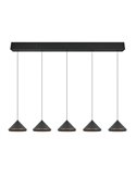 Lámpara de techo 5 luces LED LAGUNA 25W 2500lm, 2300+3000+4000K IP20 Negro