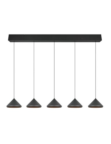 Plafonnier LED 5 lumières LAGUNA 25 W 2500 lm, 2300 + 3000 + 4000 K, IP20, noir