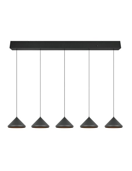 Lámpara de techo 5 luces LED LAGUNA 25W 2500lm, 2300+3000+4000K IP20 Negro