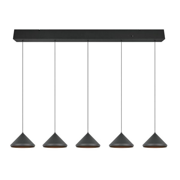 Lámpara de techo 5 luces LED LAGUNA 25W 2500lm, 2300+3000+4000K IP20 Negro