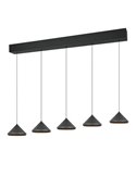 Lámpara de techo 5 luces LED LAGUNA 25W 2500lm, 2300+3000+4000K IP20 Negro
