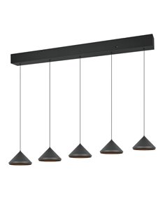 Lámpara de techo 5 luces LED LAGUNA 25W 2500lm, 2300+3000+4000K IP20 Negro