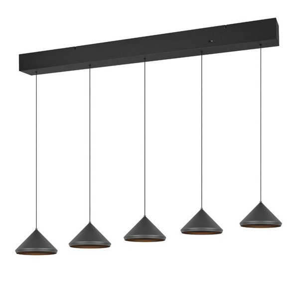 Plafonnier LED 5 lumières LAGUNA 25 W 2500 lm, 2300 + 3000 + 4000 K, IP20, noir