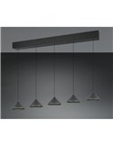 Lámpara de techo 5 luces LED LAGUNA 25W 2500lm, 2300+3000+4000K IP20 Negro
