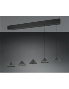 Plafonnier LED 5 lumières LAGUNA 25 W 2500 lm, 2300 + 3000 + 4000 K, IP20, noir 2