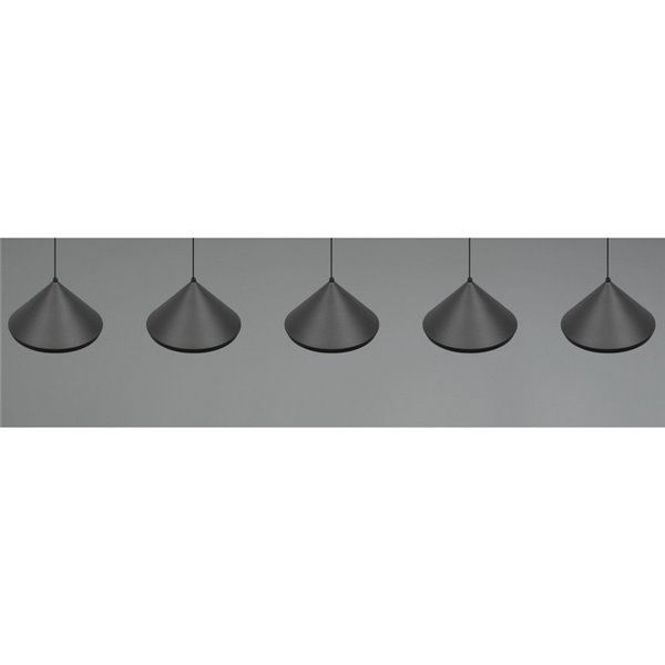 Lámpara de techo 5 luces LED LAGUNA 25W 2500lm, 2300+3000+4000K IP20 Negro