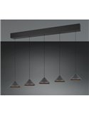 Lámpara de techo 5 luces LED LAGUNA 25W 2500lm, 2300+3000+4000K IP20 Negro
