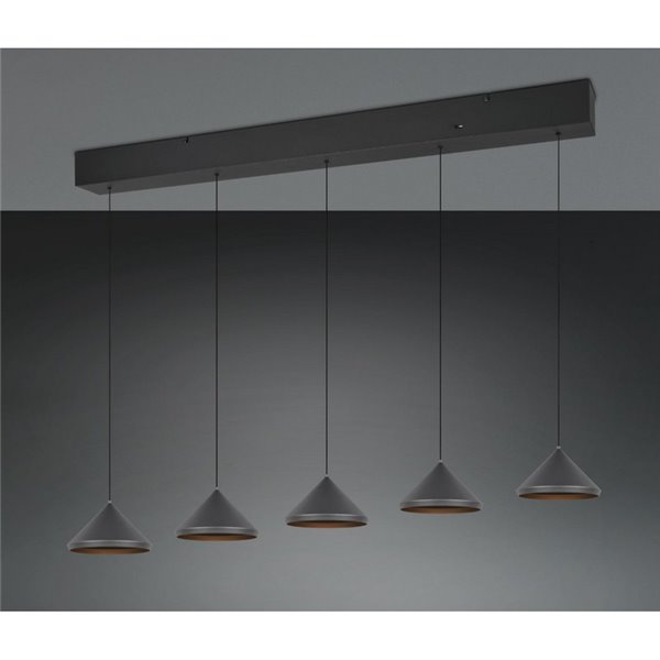 Luminária de teto LED LAGUNA 25W 2500lm 5 luzes, 2300+3000+4000K IP20 preta