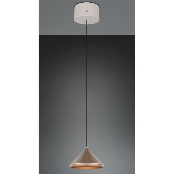 Lámpara de techo LED LAGUNA, 1 luz Ø18cm altura regulable, 5W 500lm, 2300+3000+4000K IP20 Cobre