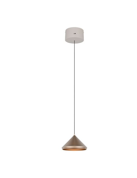 Lámpara de techo LED LAGUNA, 1 luz Ø18cm altura regulable, 5W 500lm, 2300+3000+4000K IP20 Cobre