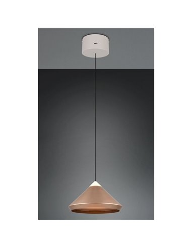 Lámpara de techo LED LAGUNA, 1 luz Ø30cm altura regulable, 14W 1200lm, 2300+3000+4000K IP20 Cobre