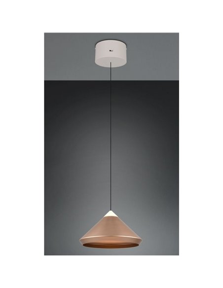 Luminária de teto LED LAGUNA, 1 luz, Ø30cm, altura ajustável, 14W, 1200lm, 2300+3000+4000K, IP20, cobre