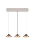 Lámpara de techo 3 luces LED LAGUNA altura regulable, 15W 1500lm, 2300+3000+4000K IP20 Cobre
