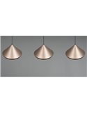 Lámpara de techo 3 luces LED LAGUNA altura regulable, 15W 1500lm, 2300+3000+4000K IP20 Cobre
