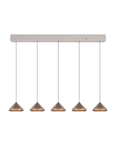 Luminária de teto LED LAGUNA de 5 luzes, altura ajustável, 25W 2500lm, 2300+3000+4000K IP20 Cobre