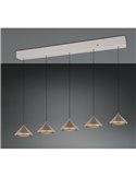 Lámpara de techo 5 luces LED LAGUNA, altura regulable, 25W 2500lm, 2300+3000+4000K IP20 Cobre