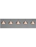 Lámpara de techo 5 luces LED LAGUNA, altura regulable, 25W 2500lm, 2300+3000+4000K IP20 Cobre