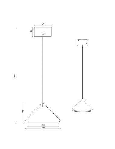 Luminária de teto LED LAGUNA, 1 luz, Ø30cm, altura ajustável, 14W, 1200lm, 2300+3000+4000K, IP20, cobre