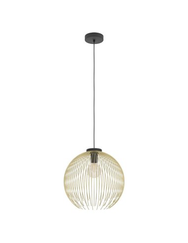 Lampe à suspension ronde avec fil doré VENEZUELA, E27 (non incl.)