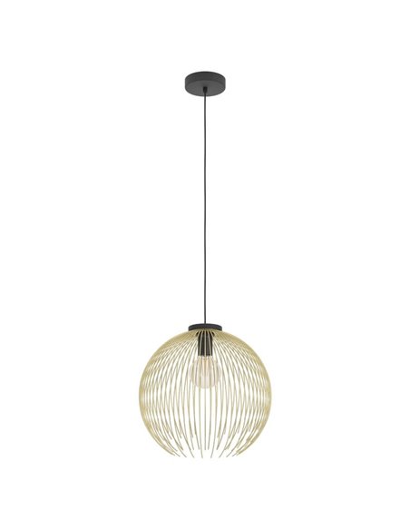 Lampe à suspension ronde avec fil doré VENEZUELA, E27 (non incl.)