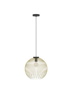 Lampe à suspension ronde avec fil doré VENEZUELA, E27 (non incl.)