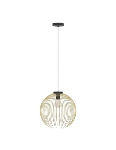 Lampe à suspension ronde avec fil doré VENEZUELA, E27 (non incl.)