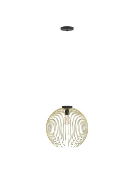 Luminária pendente redonda com fio dourado VENEZUELA, E27 (não incl.)