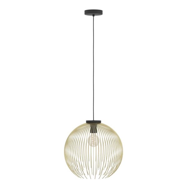 Lampe à suspension ronde avec fil doré VENEZUELA, E27 (non incl.)