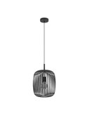 Lámpara colgante de tiras planas de metal negro ROMAZZINA, redonda, E27 (no incl.)