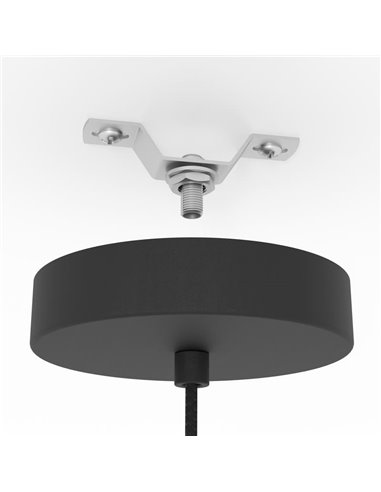 Lámpara colgante de tiras planas de metal negro ROMAZZINA, redonda, E27 (no incl.)