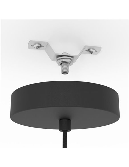 Lámpara colgante de tiras planas de metal negro ROMAZZINA, redonda, E27 (no incl.)