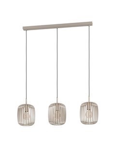 Lampe à suspension avec 3 abat-jour en bandes métalliques sable ROMAZZINA, 3xE27 (non incl.)
