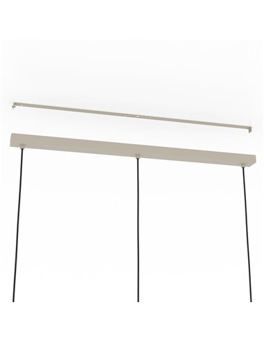 Lampe à suspension avec 3 abat-jour en bandes métalliques sable ROMAZZINA, 3xE27 (non incl.)