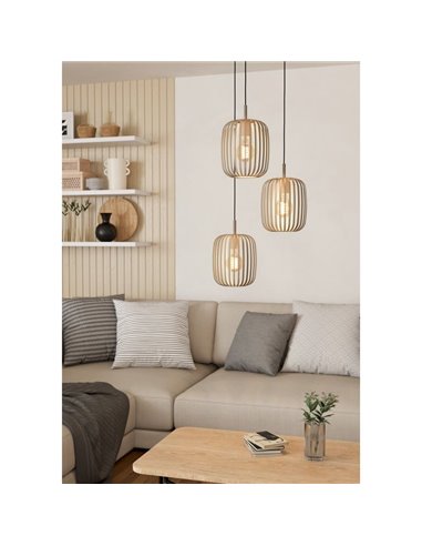 Lampe à suspension avec base ronde et 3 lumières de hauteurs différentes ROMAZZINA arena, 3xE27 (non incl.)