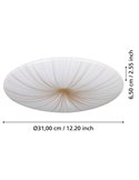 Luminária de teto ou parede LED redonda, branca/dourada, NIEVES 1, 3000K, 19,5W, 2300Lm, Ø 41cm