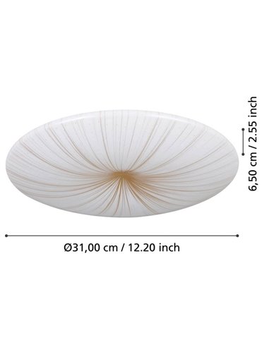 Lámpara techo o pared LED redonda blanco/dorado NIEVES 1, 3000K, 19,5W 2300Lm, Ø 41cm 