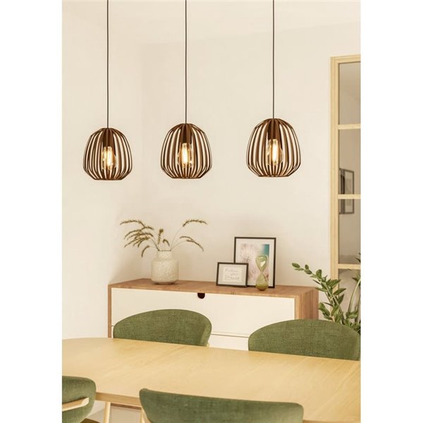 Lámpara colgante con 3 luces de bronce ESPINAL, 3xE27 (no incl.)