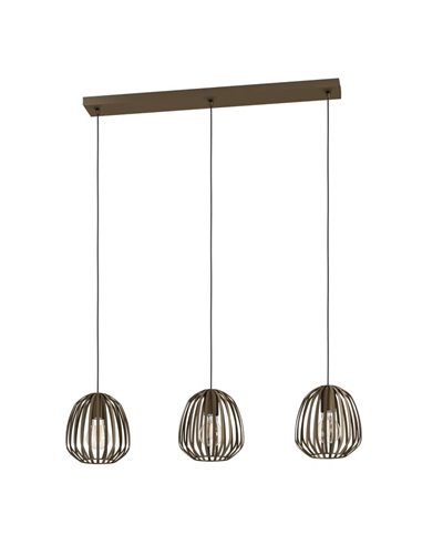 Lámpara colgante con 3 luces de bronce ESPINAL, 3xE27 (no incl.)