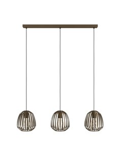 Lámpara colgante con 3 luces de bronce ESPINAL, 3xE27 (no incl.)