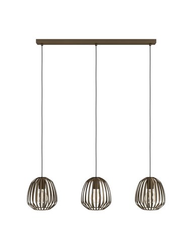 Luminária pendente ESPINAL em bronze com 3 luzes, 3xE27 (não incl.)
