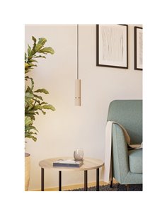 Lámpara colgante con estilo 1 luz CAMINIA, arena y latón cepillado, GU10 incl. 4,7W 3000K 2