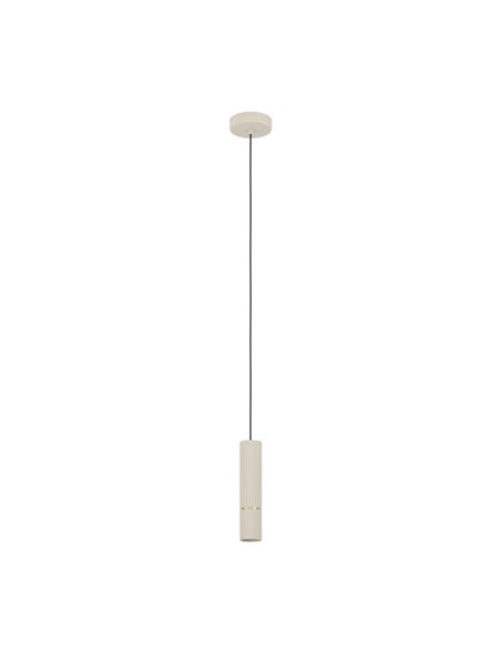 Lámpara colgante con estilo 1 luz CAMINIA, arena y latón cepillado, GU10 incl. 4,7W 3000K
