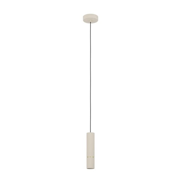 Lámpara colgante con estilo 1 luz CAMINIA, arena y latón cepillado, GU10 incl. 4,7W 3000K