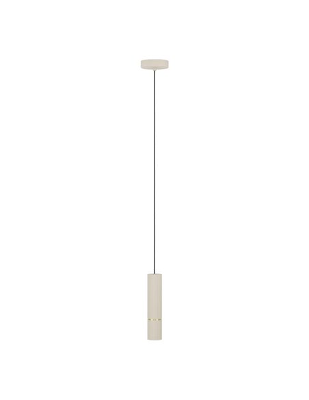 Lámpara colgante con estilo 1 luz CAMINIA, arena y latón cepillado, GU10 incl. 4,7W 3000K