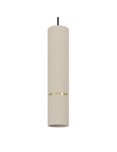 Lámpara colgante con estilo 1 luz CAMINIA, arena y latón cepillado, GU10 incl. 4,7W 3000K