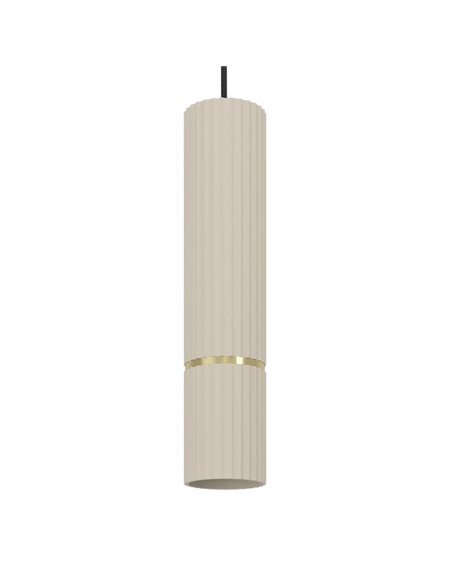 Lámpara colgante con estilo 1 luz CAMINIA, arena y latón cepillado, GU10 incl. 4,7W 3000K